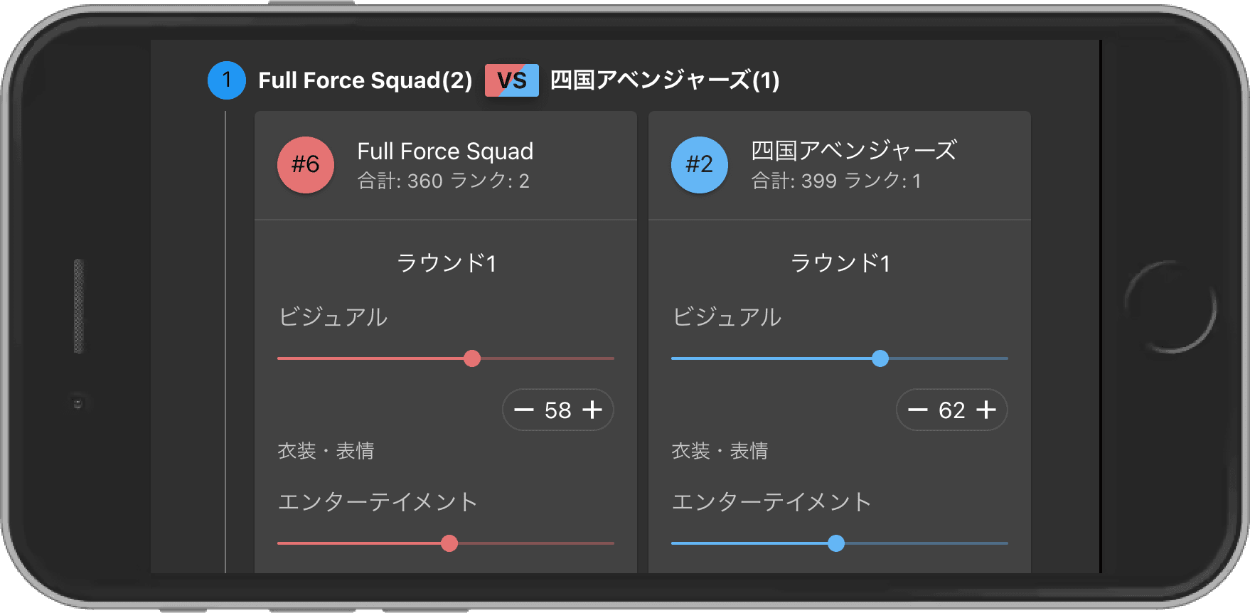 ダークモードで採点する例
